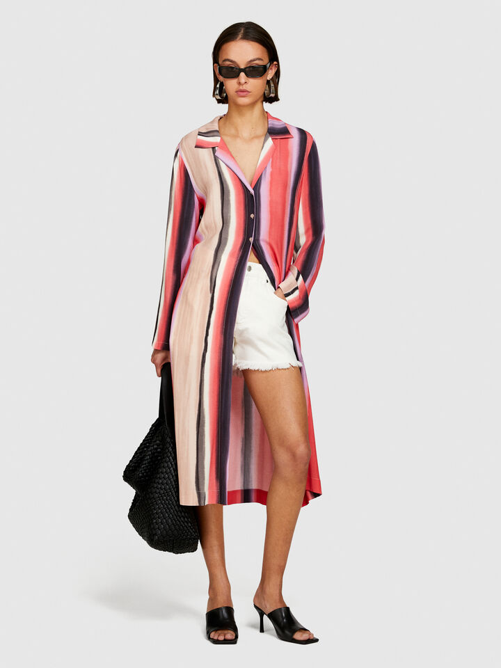 Long printed shirt - women's shirts - Multi-color | Sisley image number 1